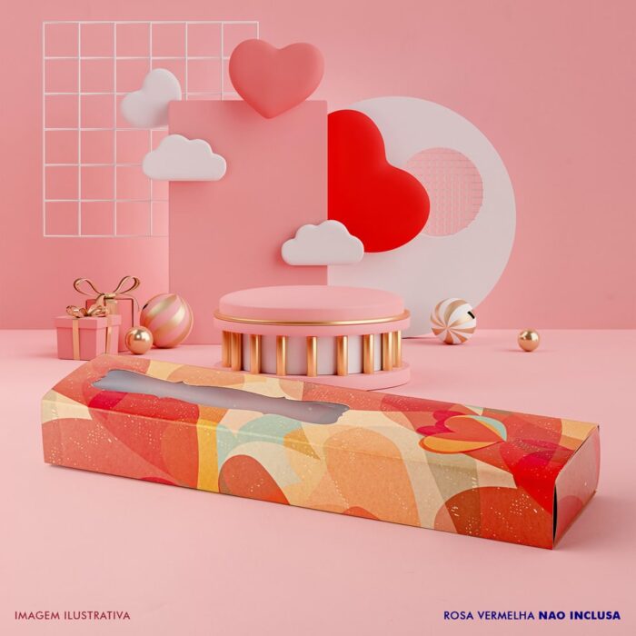 Embalagem para 1 Rosa e 4 Doces, CORAZÓN - 5un - Imagem 2