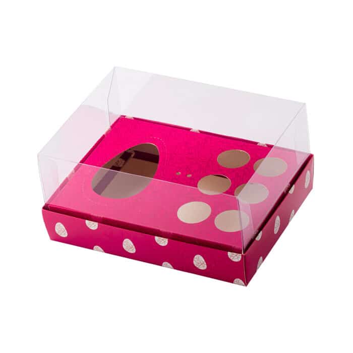 0c604e7518009ab325465efcf3257d94.jpg Embalagem para 1 Ovo 150g/250g e 6 Doces, Tampa 10cm, RUBI - Pct. c/ 10un - Imagem 1
