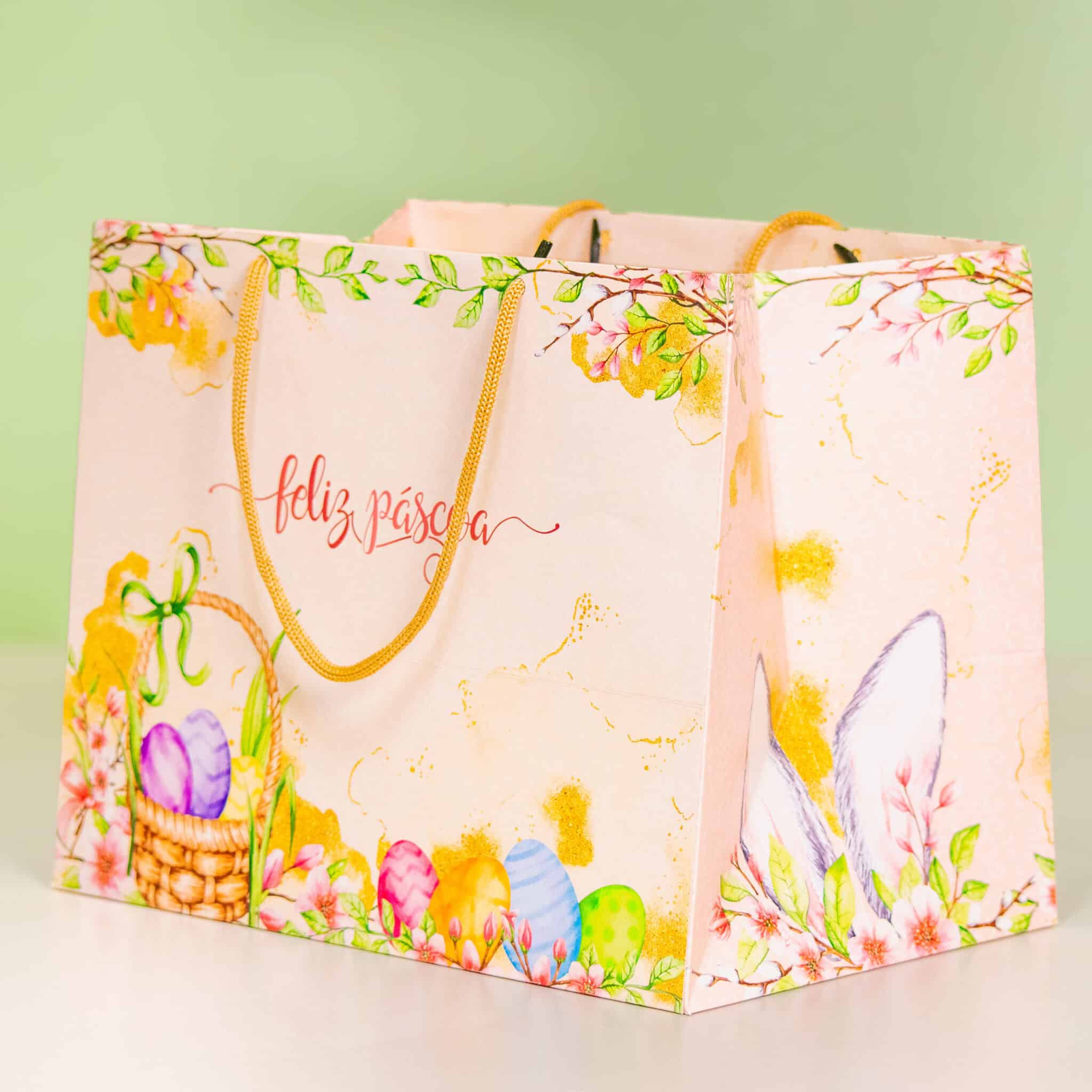 3f3df74f53ff86826ae88c1239fde479.jpg Sacola para Presente, “M” 25x16x21cm, GARDEN - 10un - Imagem 1