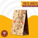 Sacola de Papel Kraft para Lanches G, 24x43,5x15,5, Selos –10un