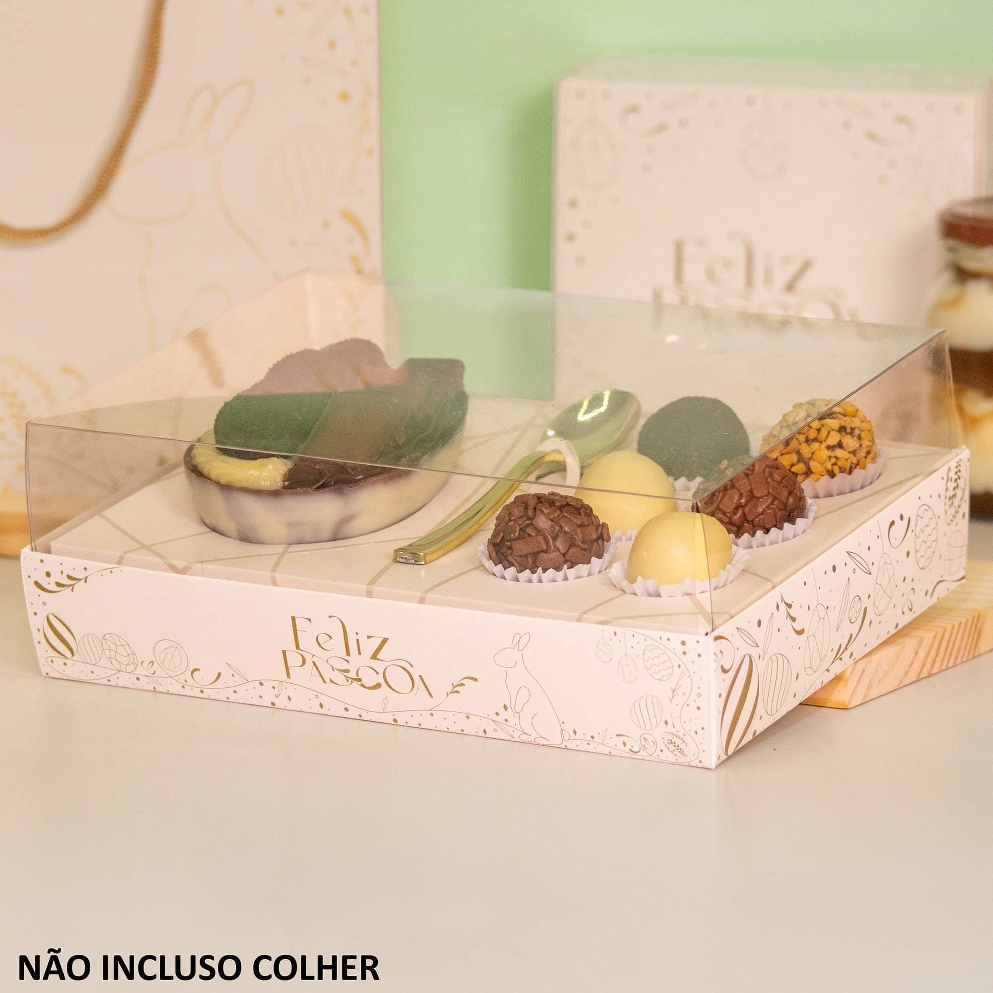 5b9adb885ebd432e4bb22e6c52b055c3.jpg Embalagem para 1 Ovo 150g/250g e 6 Doces, PREMIER, Tampa 7,5cm - 10un - Imagem 1