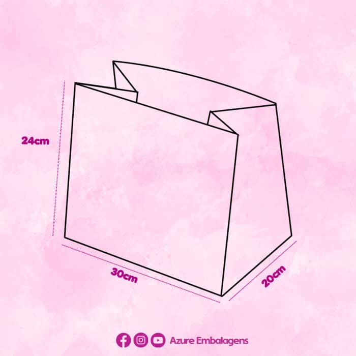 Sacola de Papel para Presente, ''G'' 30X20X24 cm, Nobre - 10un - Imagem 3