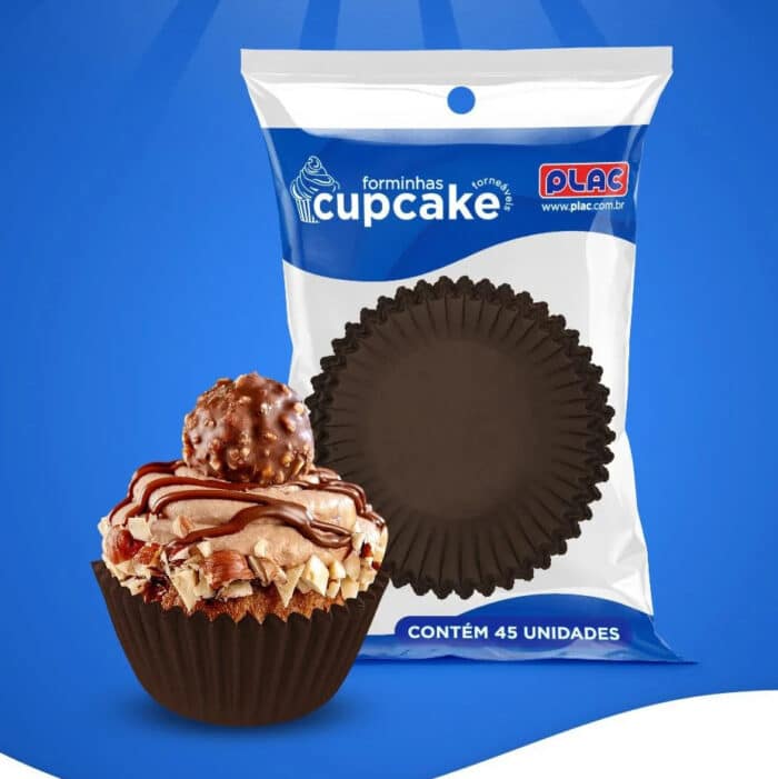 FORMA PARA CUPCAKE DENTRO E FORA 45 UN - MARROM - Imagem 2