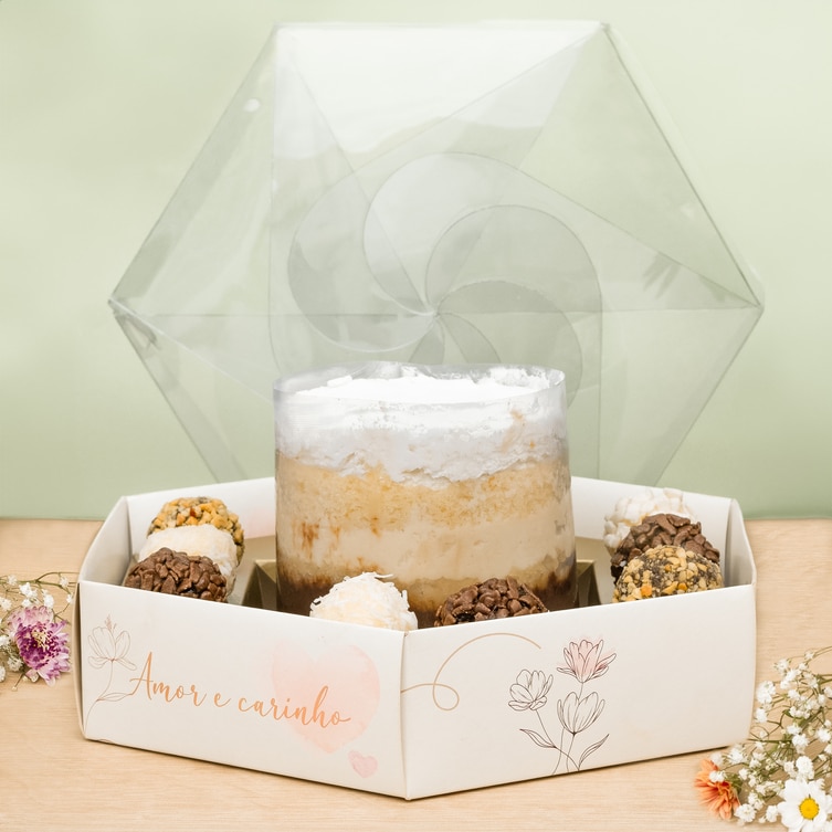 8b57171f341e44da30ef1d5485b8f616.jpg Embalagem 1 Mini Bolo e 10 doces, Carinho - 5un - Imagem 1