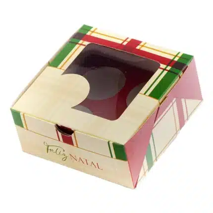 Embalagem Para 4 Doces Com Berço E Visor, Aconchego - 25un