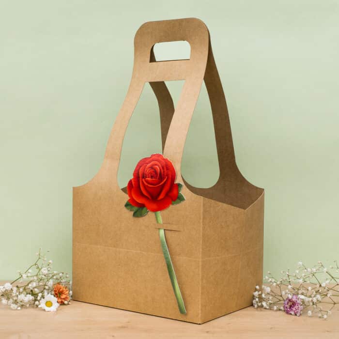 Cesta com alça e tag, ROSA - 5un - Imagem 1