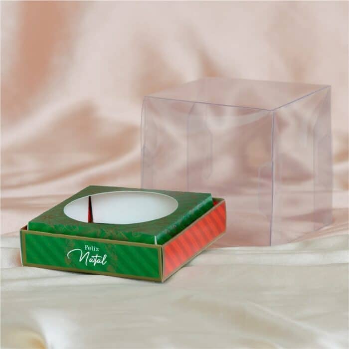 Embalagem para Mini Panetone/Chocotone Premium 10x10x10cm, Guirlanda - 10un - Imagem 2