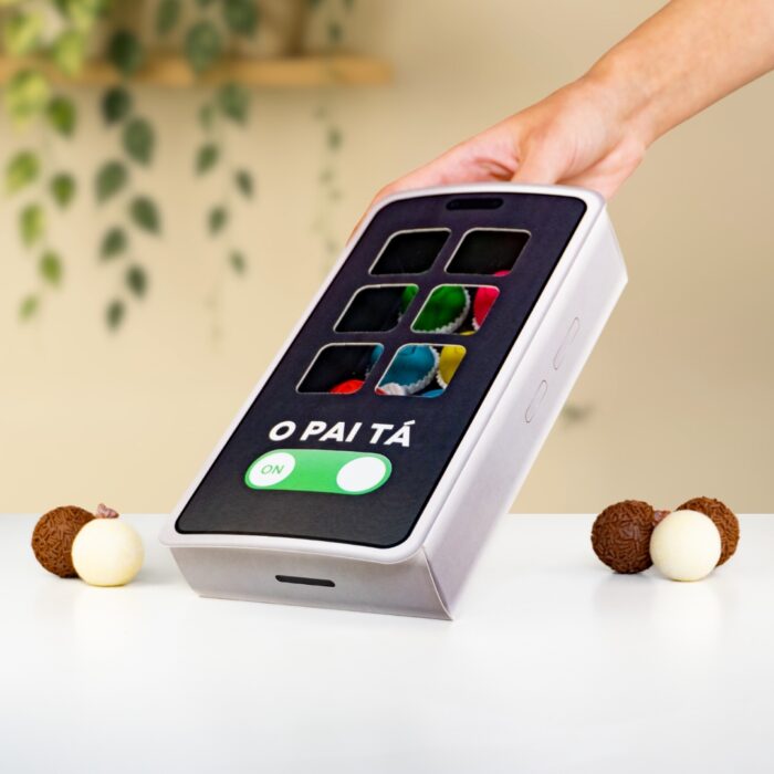 Caixa para 6 doces com carregador O PAI TÁ ON, RAIZ - 5un - Imagem 2