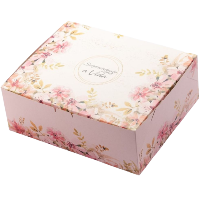 Caixa para Presente, “G” 23x19x8,5cm – Floral – 10un - Imagem 1