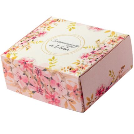 Caixa para Presente, “P” 14,5x13x6cm – Floral – 10un
