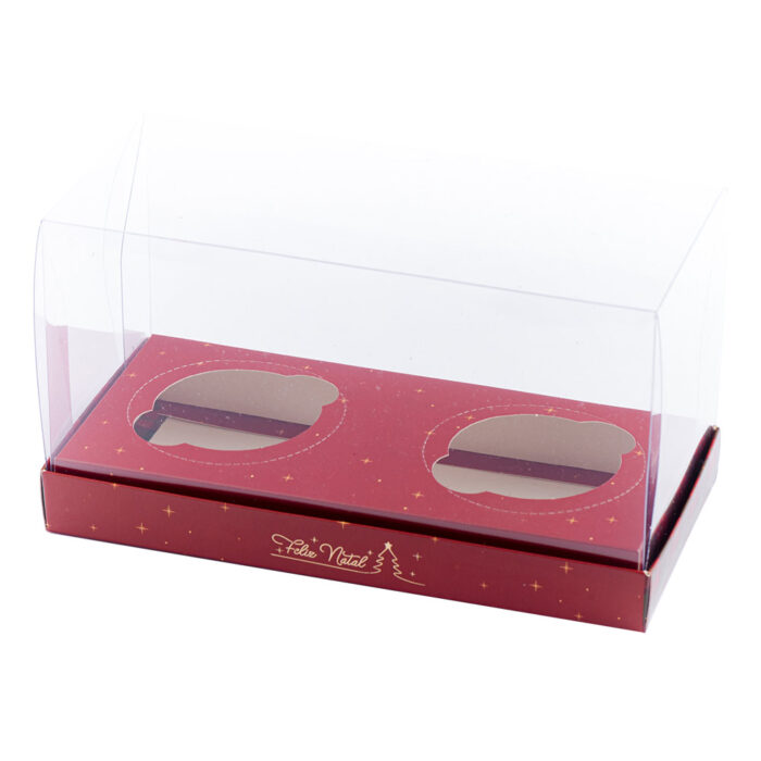 Embalagem para 2 Mini Chocotones 100gr - Natal - 10un - HOME - Imagem 1