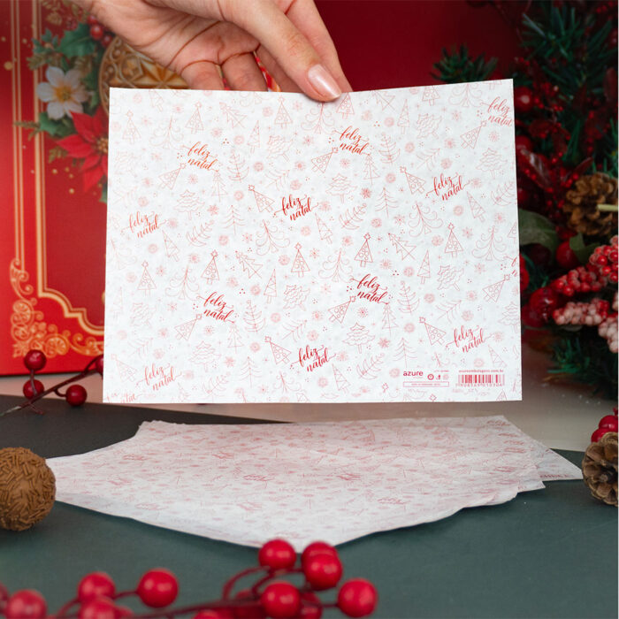 Papel para Embrulhar Doces e Bolo Gelado, Noel 15,5x20 - 25un - Imagem 1