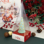 Embalagem para cone de natal com tampa, Vila Noel - 10un