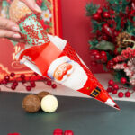 Caixa para cone Trufado com papel, Papai Noel - 25un - Imagem 2