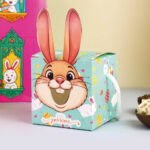 Caixa para Doces Diversos com visor e alça, Coelho - 10un