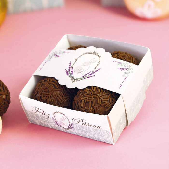 Caixa para Brownie, com cinta, PROVENÇAL - 10un - Imagem 1