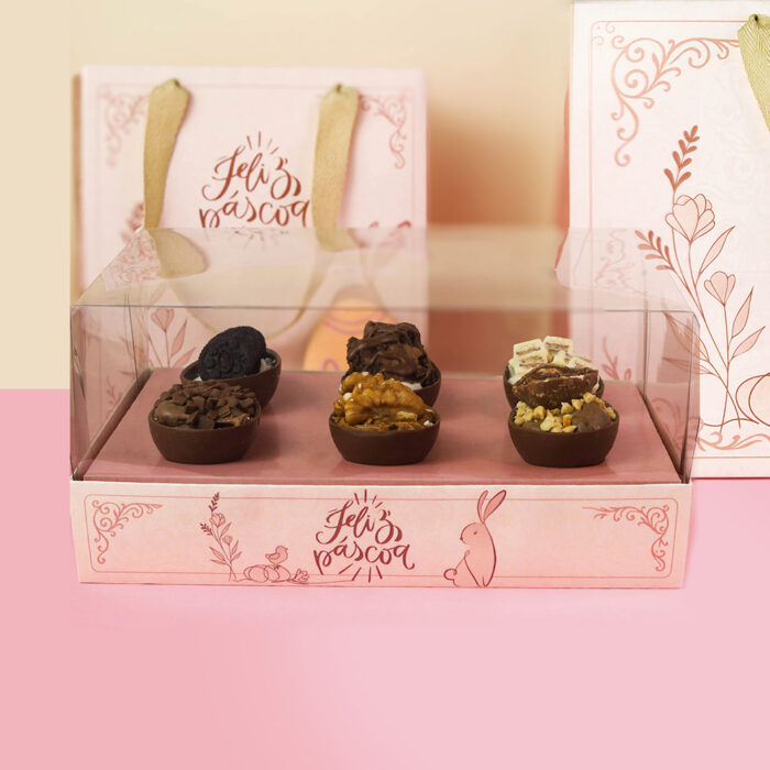 Caixa para Kit Degustação, 6 Ovos de 50g, Tampa 10cm, ELEGANCE - 10un - Imagem 2