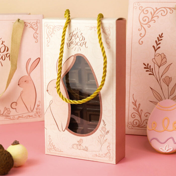 6d97006e1df85dd3c33bc5c9d2e261de.jpg Embalagem para Barra de chocolate com visor e alça, ELEGANCE - 10un - Imagem 1
