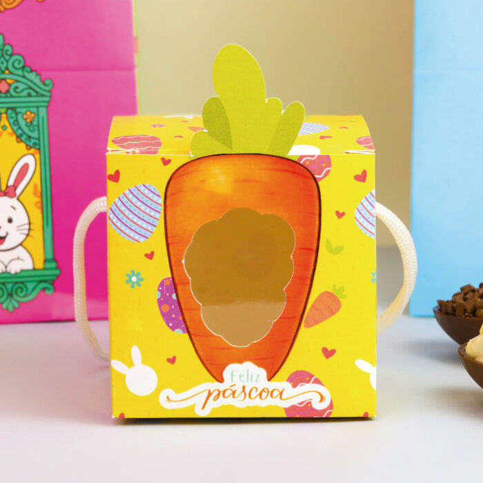 Caixa para Doces Diversos com visor e alça, Cenoura - 10un - Imagem 2