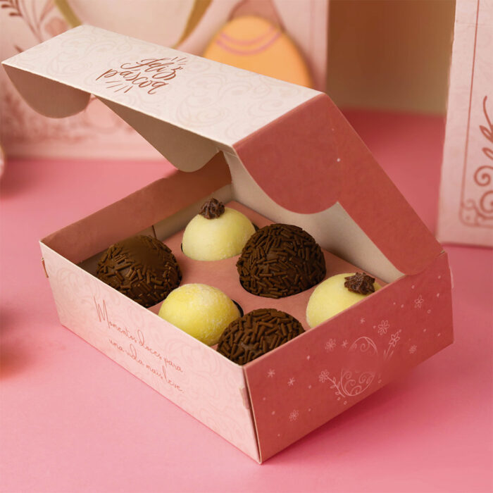 Caixa Para 6 Doces ou 2 Brownies, Com Visor e berço, ELEGANCE - 10un - Imagem 2