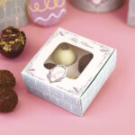 Caixa Para 4 Doces ou 1 Brownie, Com Visor e berço, PROVENÇAL - 10un