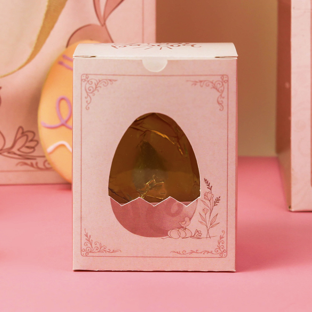 9aae2b63c427b3de4f415db8cae7856e.jpg Caixa para 1 Mini Ovo em pé 50g com visor, ELEGANCE - 10un - Imagem 1