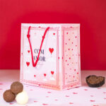 Sacola de papel para Presente P, COM AMOR - 10un - Imagem 2