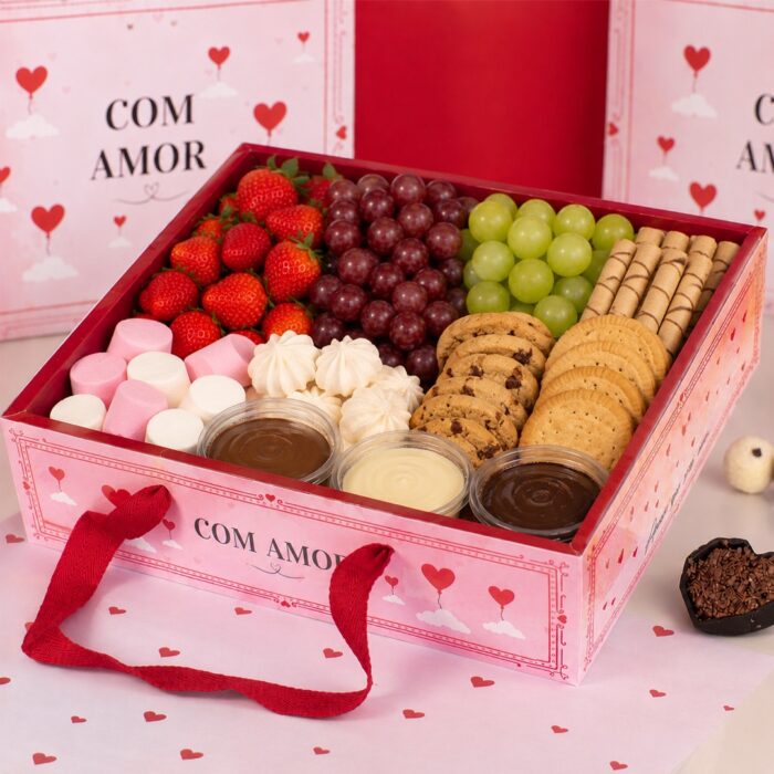 Cesta para kits com alça e tampa, COM AMOR – 5un - Imagem 2