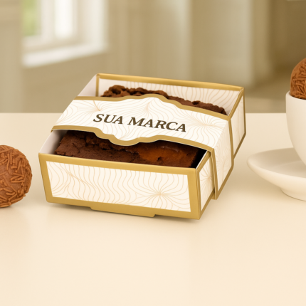 Caixa para 1 Brownie com Cinta Personalizada
