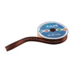 Fita de Cetim Feito Com  Amor, Marrom  22 mm -  Rolo 50mt