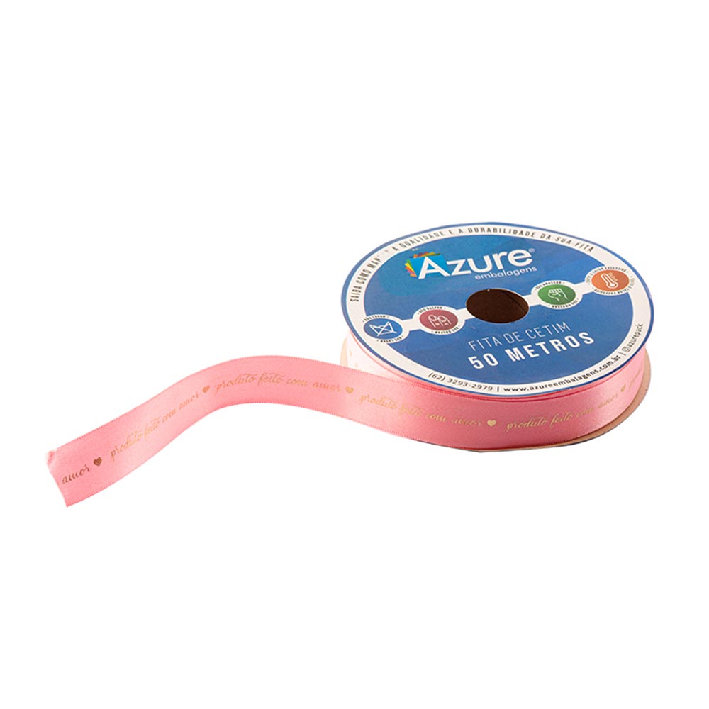 3c860ade794d5e3e6539fc01c667031f.jpg Fita de Cetim Feito Com Amor, Rosa 22 mm - Rolo 50mt - Imagem 1