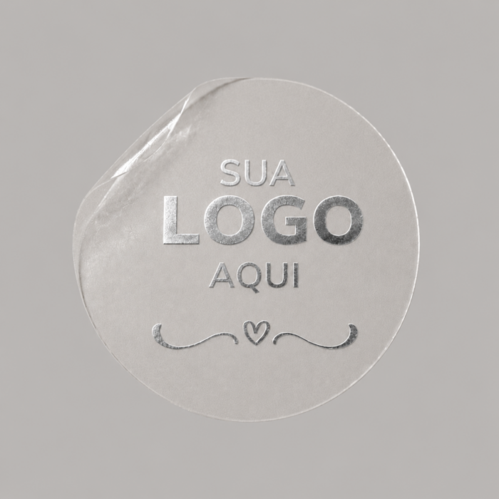 Adesivo Transparente Personalizado, Impressão Hot Stamp, Redondo - Imagem 2
