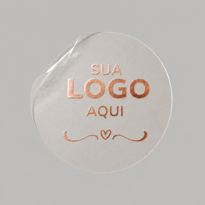 Adesivo Transparente Personalizado, Impressão Hot Stamp, Redondo - Imagem 1