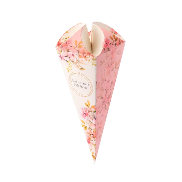 6678f9a92719be1708ea7e955ba66626.webp Embalagem Para Cone Trufado, Floral - 50un - Imagem 1