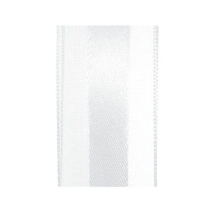 Fita De Voal Com Cetim, Branca 22Mm - Rolo  10mt