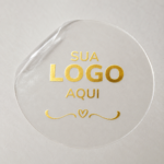 Adesivo Transparente Personalizado, Impressão Hot Stamp, Redondo - Imagem 3