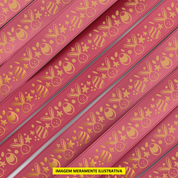 d8410884e4445907430ae9f99f4ecd1e.jpg Fita de Cetim Páscoa, 38mm Rosa Camélia - Rolo 50mt - Imagem 1