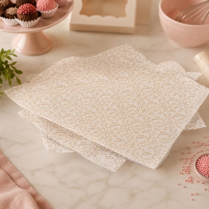 Papel com Barreira para Embrulhar Doces e Bolos Gelados Personalizado - Imagem 2