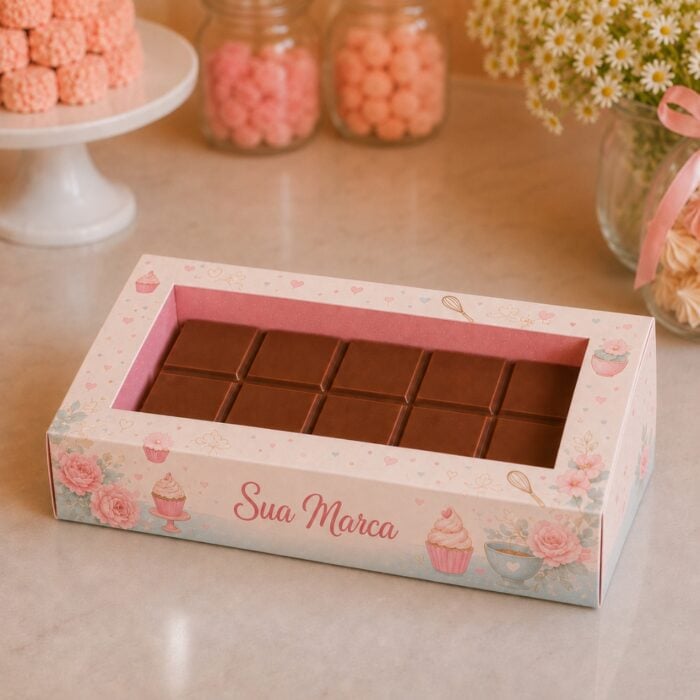 fb072783504efbcdff51968d9b31981d.jpg Caixa para Barra de Chocolate com Visor 15x9,5x3 cm Personalizada - Imagem 1