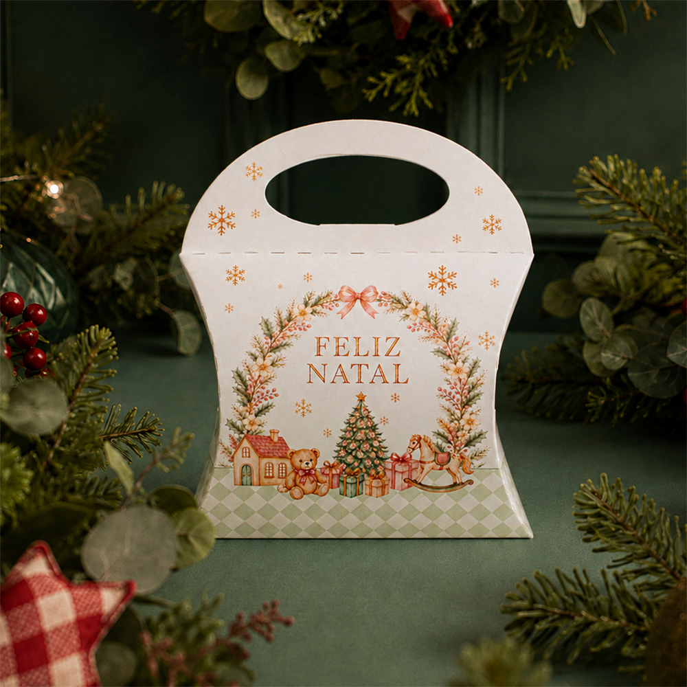 8e9ab5a08fc06f93d2a68b80fa4ce72d.jpg Envelope para Brownie e Cookies com alça, Globo de Neve - 10un - Imagem 1