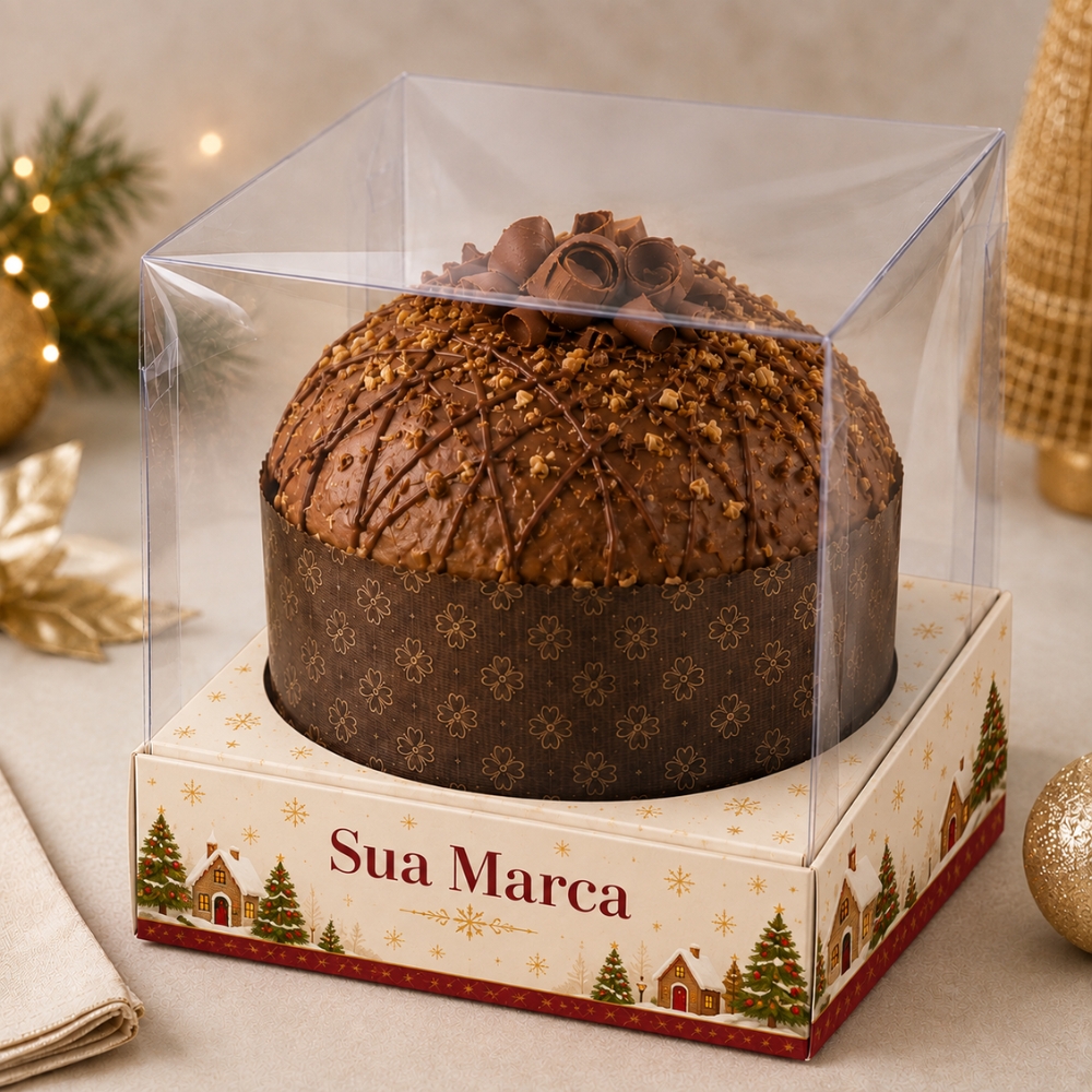 ceffb07c8f406362142d57072edbdfb0.jpg Caixa para Panetone/Chocotone Premium 17x17cm Personalizada - Imagem 1